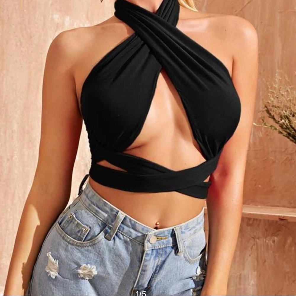 SHEIN wrap tie top